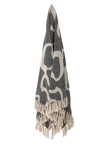 Bloomingville Koc "Salobre" w kolorze czarno-kremowym - 160 x 130 cm