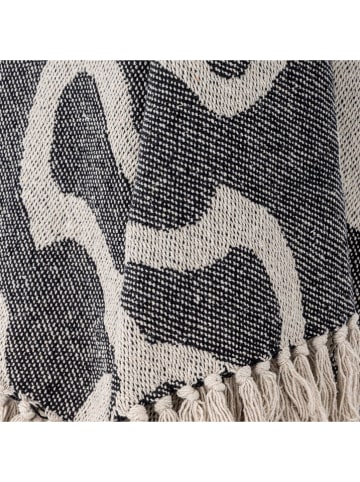 Bloomingville Wohndecke ''Salobre'' in Schwarz/ Creme - (L)160 x (B)130 cm