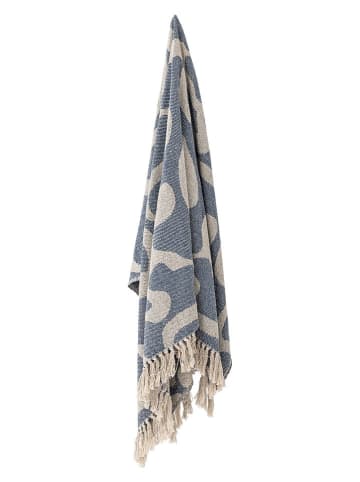 Bloomingville Woondeken ''Salobre'' beige/blauw - (L)160 x (B)130 cm