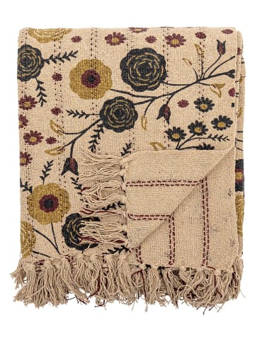 Bloomingville Wohndecke ''Eydis'' in Beige/ Schwarz - (L)160 x (B)130 cm