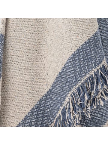 Bloomingville Woondeken ''Ethan'' blauw/crème - (L)160 x (B)130 cm