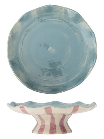 Bloomingville Talerz w kolorze miętowo-kremowo-jasnoróżowym do ciasta - wys. 9,5 x Ø 28 cm