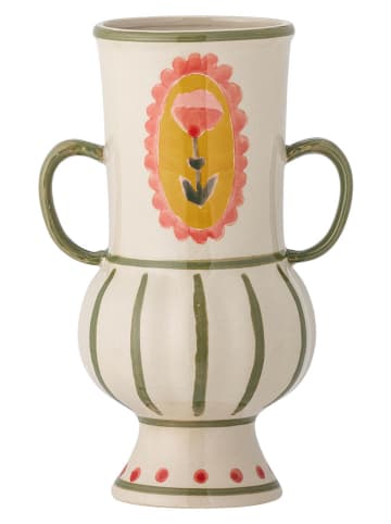 Bloomingville Wazon "Odina" w kolorze kremowo-oliwkowym - wys. 21 x Ø 9 cm