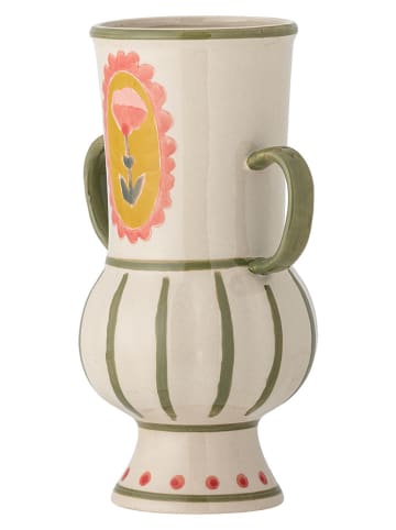 Bloomingville Wazon "Odina" w kolorze kremowo-oliwkowym - wys. 21 x Ø 9 cm