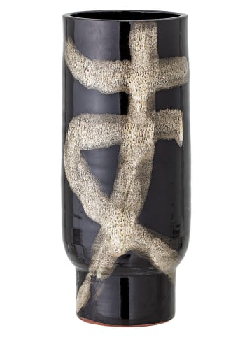 Bloomingville Vase "Vefa" in Schwarz/ Beige - (H)28,5 x Ø 11,5 cm