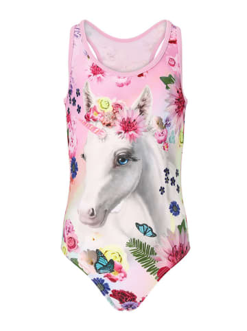 Zigzag Strój kąpielowy "Paradise" w kolorze jasnoróżowo-białym ze wzorem