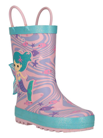 Zigzag Rubberlaarzen lichtroze/lichtblauw