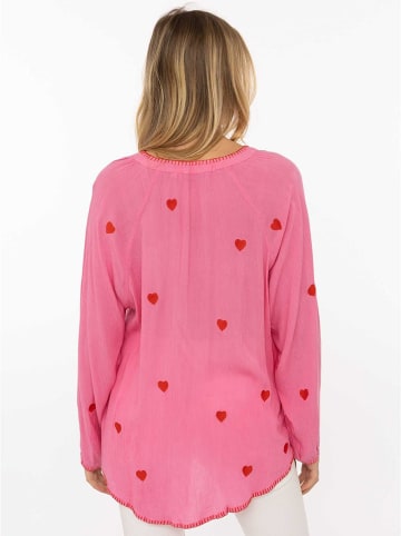 Zwillingsherz Bluse "Gestickte Herzen" in Pink