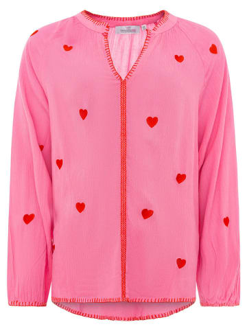 Zwillingsherz Bluse "Gestickte Herzen" in Pink