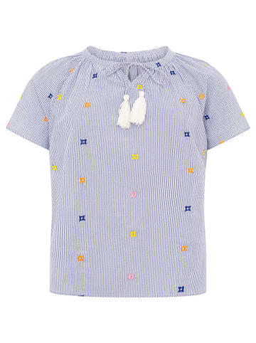 Zwillingsherz Bluse "Stripe & Stitch" in Blau