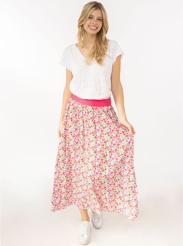 Zwillingsherz Spódnica "Flower Field" w kolorze białym