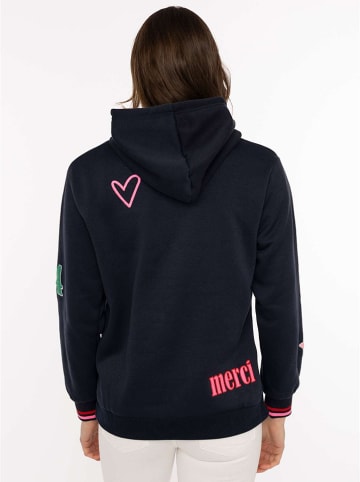 Zwillingsherz Bluza "Bonjour ZH" w kolorze granatowym