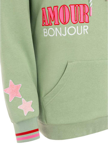 Zwillingsherz Hoodie "Bonjour ZH" in Grün