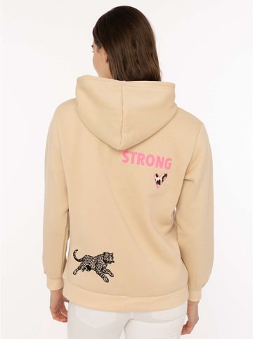 Zwillingsherz Hoodie "Fearless" in Beige