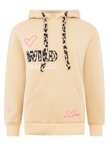 Zwillingsherz Hoodie "Fearless" beige