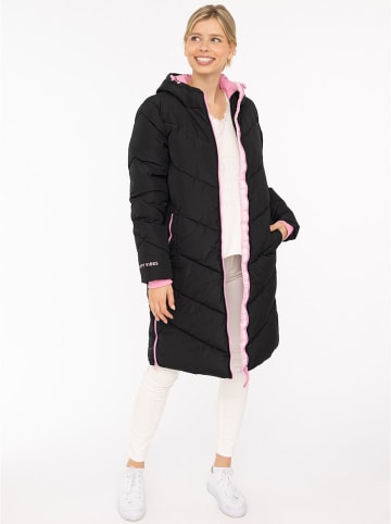 Zwillingsherz Doorgestikte mantel "Happy Vibes" zwart