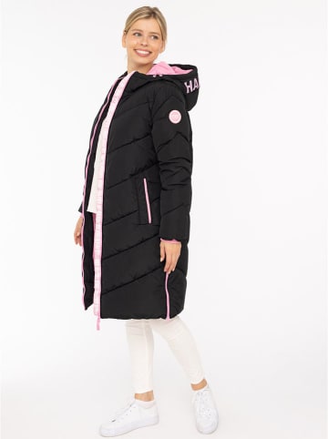 Zwillingsherz Doorgestikte mantel "Happy Vibes" zwart