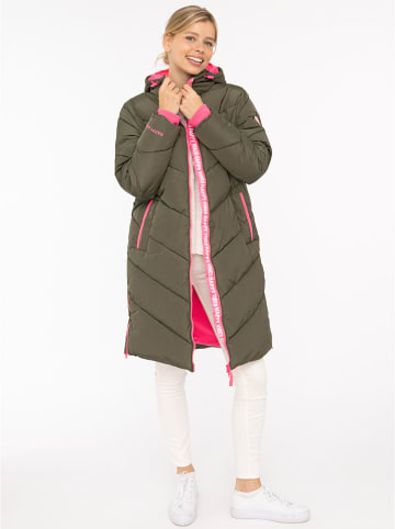 Zwillingsherz Steppmantel "Happy Vibes" in Khaki