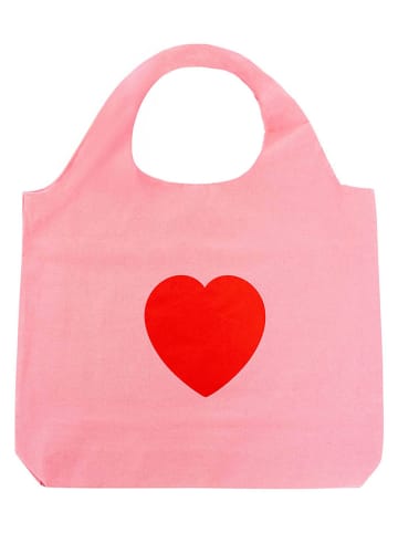 Zwillingsherz Shopper bag w kolorze janoróżowym - 57 x 49 cm
