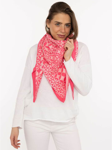 Zwillingsherz Driehoekige sjaal "Luxus Design" roze - (L)200 x (B)130 cm