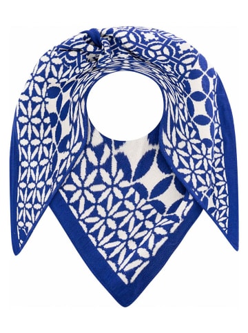 Zwillingsherz Chusta trójkątna "Luxus Design" w kolorze niebieskim - 200 x 130 cm