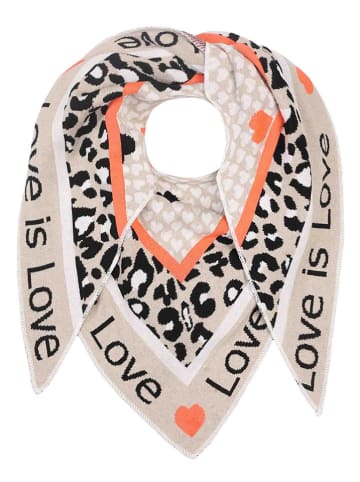 Zwillingsherz Dreieckstuch "Love is Love" in Beige - (L)200 x (B)130 cm