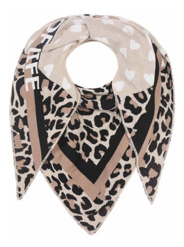 Zwillingsherz Driehoekige sjaal beige/lichtbruin - (L)200 x (B)130 cm