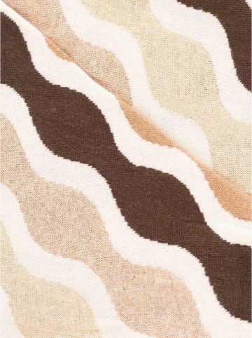 Zwillingsherz Dreieckstuch "Happy Waves" in Beige/ Braun - (L)200 x (B)130 cm