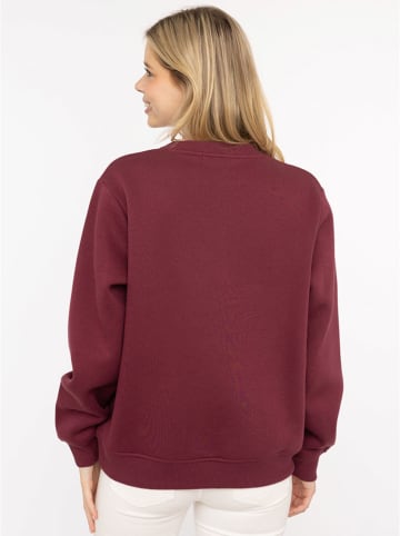 Zwillingsherz Sweatshirt "Romy" in Bordeaux