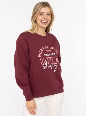 Zwillingsherz Sweatshirt "Wild Side" bordeaux