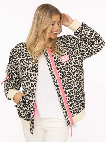 Zwillingsherz Blouson "Wild Heart" in Schwarz/ Creme/ Pink