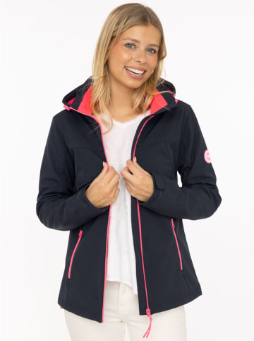 Zwillingsherz Softshelljacke "Glücksmomente" in Dunkelblau/ Pink