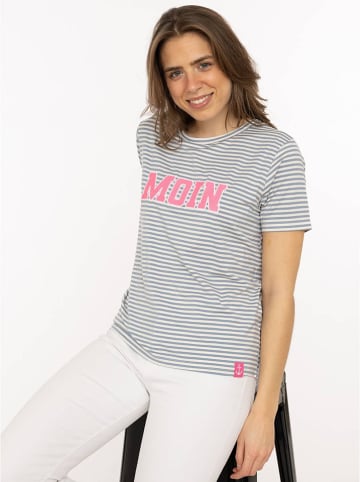 Zwillingsherz Shirt "Anker Moin" in Weiß/ Grau/ Rosa