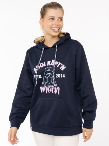 Zwillingsherz Hoodie "Ahoi Käpt´n" in Dunkelblau