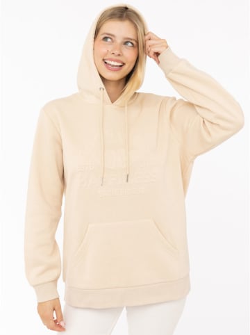 Zwillingsherz Hoodie "Happiness Vibes" in Beige