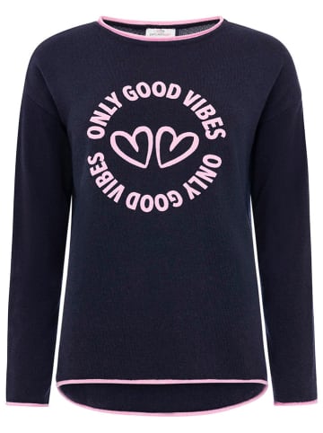 Zwillingsherz Trui "Love and Happiness" donkerblauw