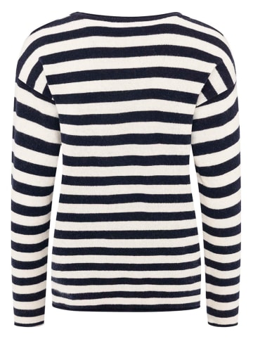 Zwillingsherz Trui "Streifen" donkerblauw/crème