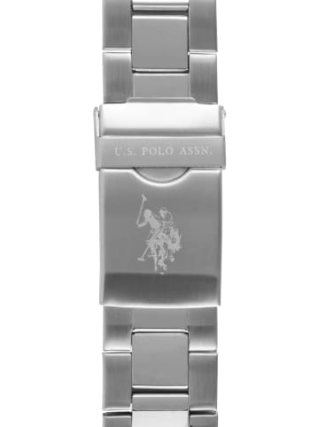 U.S. Polo Assn. Chronograf w kolorze srebrno-granatowym