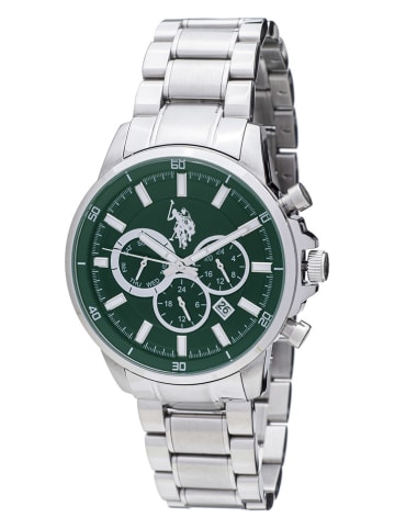 U.S. Polo Assn. Chronograph in Silber/ Grün