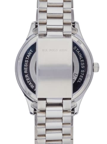 U.S. Polo Assn. Kwartshorloge zilverkleurig/lichtblauw