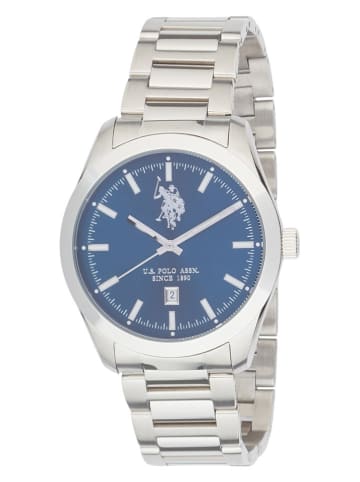 U.S. Polo Assn. Kwartshorloge zilverkleurig/blauw