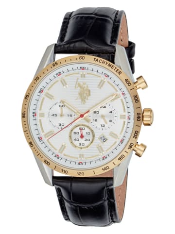 U.S. Polo Assn. Chronograaf zwart/goudkleurig/crème