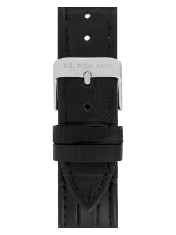 U.S. Polo Assn. Kwartshorloge zwart/zilverkleurig