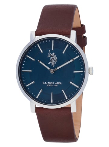 U.S. Polo Assn. Quarzuhr in Braun/ Dunkelblau/ Silber