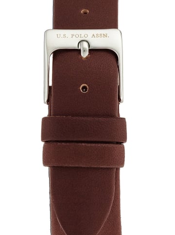 U.S. Polo Assn. Quarzuhr in Braun/ Dunkelblau/ Silber