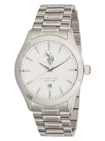 U.S. Polo Assn. Quarzuhr in Silber/ Weiß