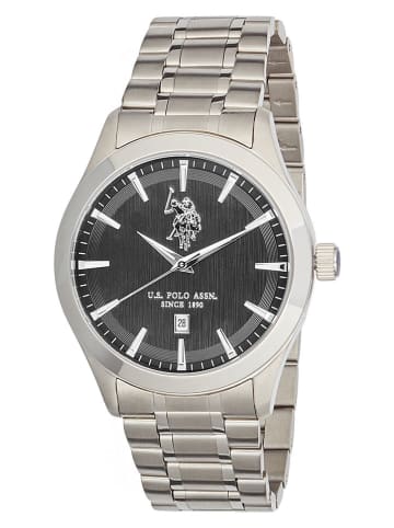 U.S. Polo Assn. Quarzuhr in Silber/ Schwarz