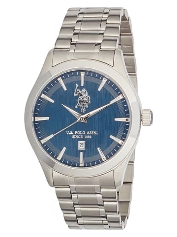 U.S. Polo Assn. Quarzuhr in Silber/ Blau
