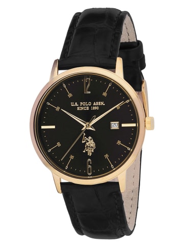 U.S. Polo Assn. Quarzuhr in Schwarz/ Gold