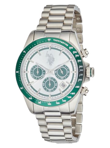 U.S. Polo Assn. Chronograph in Silber/ Grün